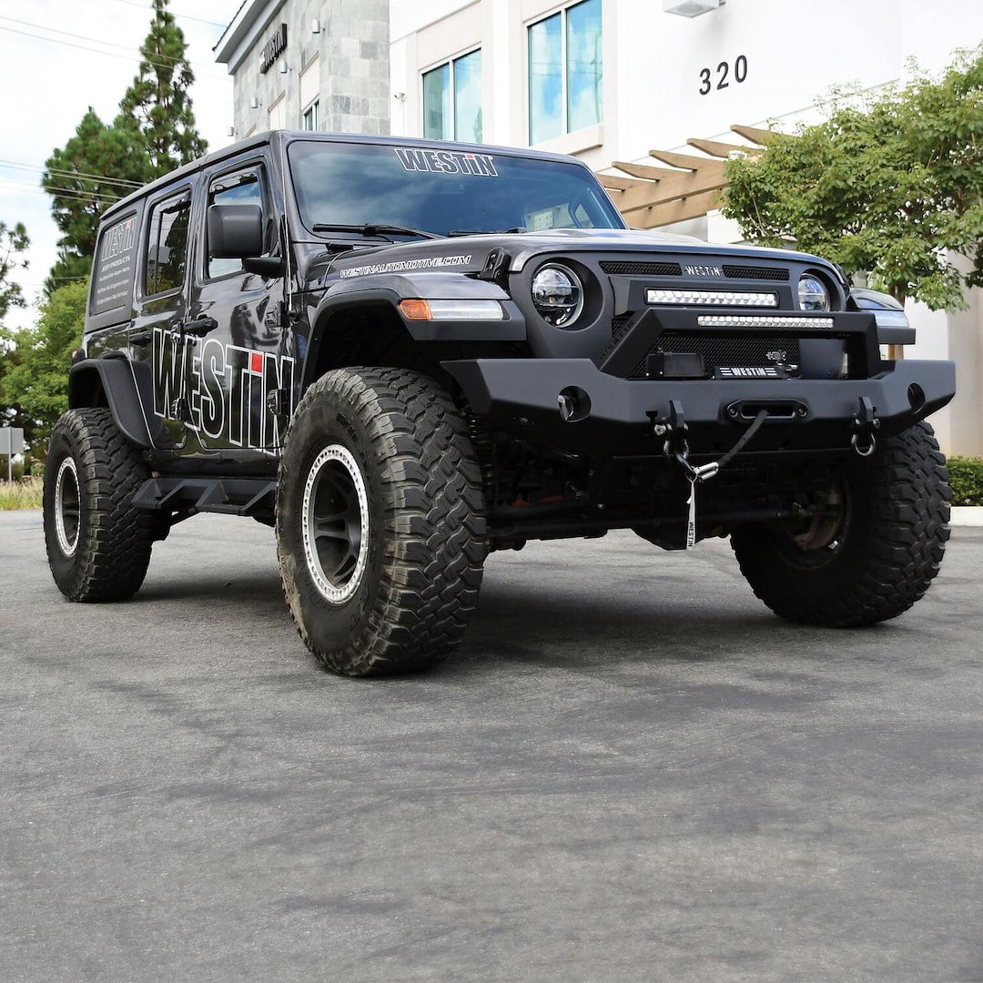 Westin WJ2 Full Width Front Bumper with LED Light Bar Mount