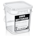 thumbnail image 2 of YILOSF-Battery Disposal Container Battery Recycling Container 1.32 Gallons Capacity Dry Cell Storage Recycling Bin with Label (White,Square), 2 of 4