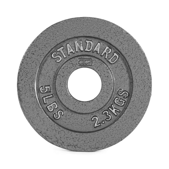 CAP Barbell Gray Olympic Cast Iron Weight Plate, 5 lb