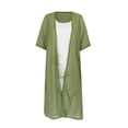 thumbnail image 2 of Pisexur Robe Grande Taille pour Femmes Ensemble Deux Pièces Robes d'Été - Robe Décontractée d'Été à Imprimé Floral Col Rond Sans Manches Jupe Longue en Chiffon, 2 of 6