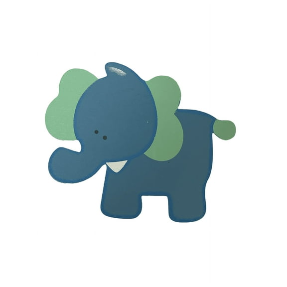 Charmed Wooden Animal Ornaments Elephant for Safari / Jungle Themed, Baby Room Decor, 5 Pieces