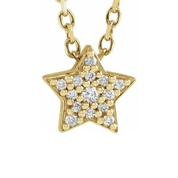 Pompeii Dainty Diamond Star Pendant in 14k Yellow Gold (G,I1-I2)