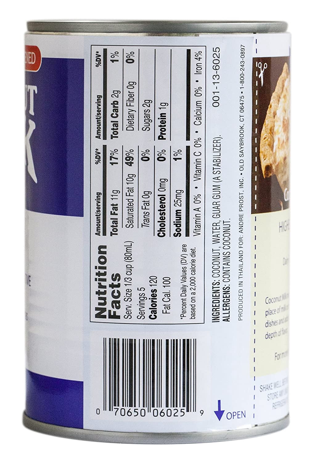 Andre Prost Coconut Milk Dairy Free Unsweetened, 13.5 Fl Oz