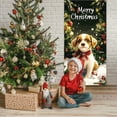 thumbnail image 4 of Kumdkd Christmas Door Cover Curtain Banner - Santa Claus & Dog-Themed Outdoor Holiday Decoration (90x180cm/35.43x70.87in), Multicolor Polyester Fabric for Festive Home Display, 4 of 6