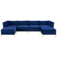 thumbnail image 3 of Modway Ardent 6-Piece Performance Velvet Sectional Sofa in Navy, 3 of 11