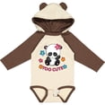 thumbnail image 3 of Inktastic Too Cute Baby Panda with Flowers Girls Long Sleeve Baby Bodysuit, 3 of 5