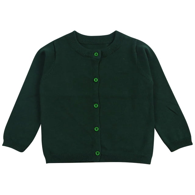 Suéter UMfun para bebé, niña y niño, otoño e invierno, cárdigan de color caramelo, cárdigan pequeño de color liso, suéter para niños, verde militar, 4 años