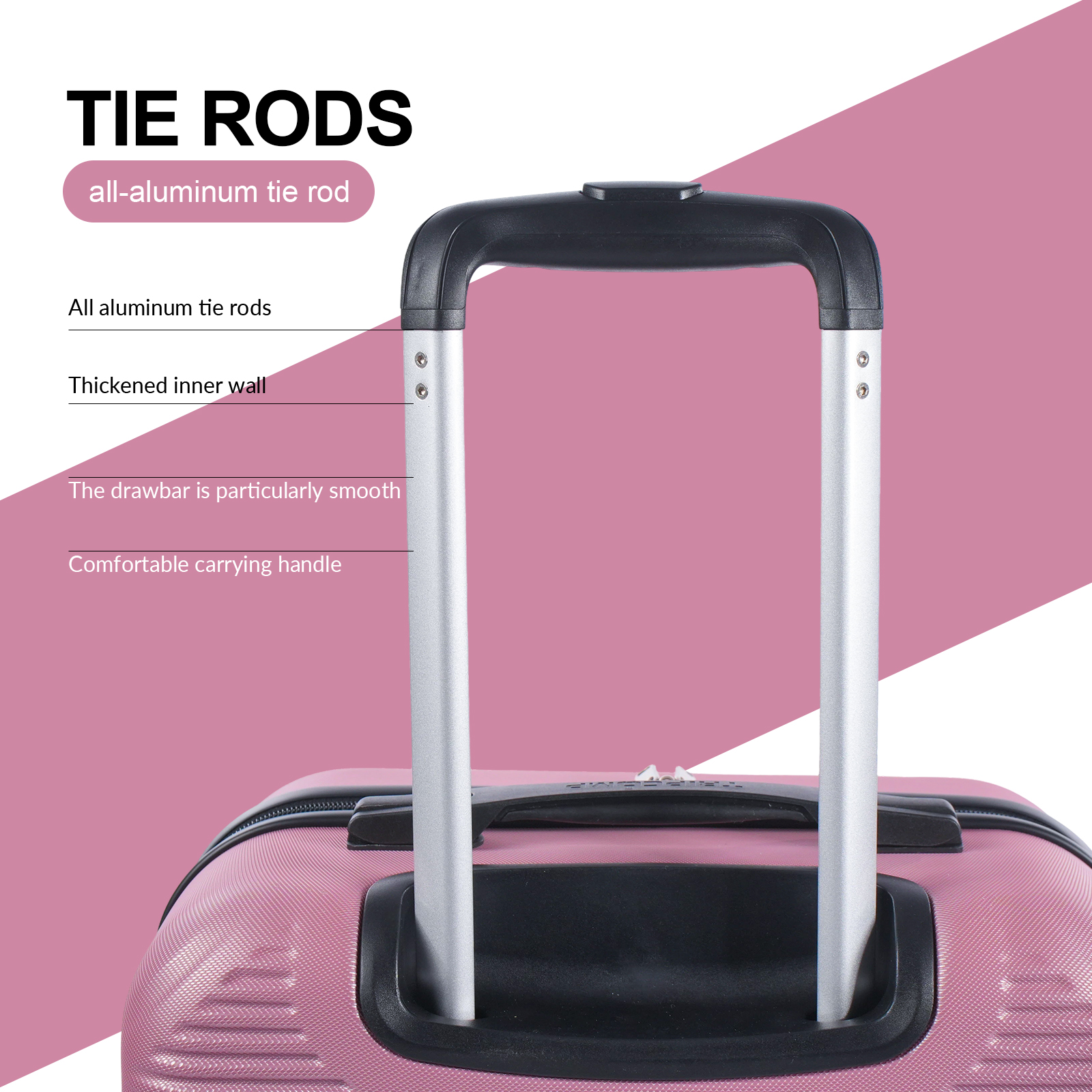 TRIPCOMP 2-Piece Hardside Luggage Set, Pink photo 8