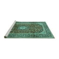 thumbnail image 2 of Ahgly Company Machine Washable Indoor Rectangle Medallion Turquoise Blue Traditional Area Rugs, 8' x 10', 2 of 4