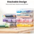 thumbnail image 5 of Plastic Pencil Case Box 6 Pack, Colored Large Craft Storage Bulk, Plastic Containers with Snap-tight Lids, Hobby Art School Supply 0rganizer, Marker Bead Pen Bins Organizer,Stackable, 5 of 7
