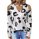 thumbnail image 1 of Blusa de manga larga con estampado hueco para mujer, informal, holgada, con hombros descubiertos, para el trabajo, 1 of 5
