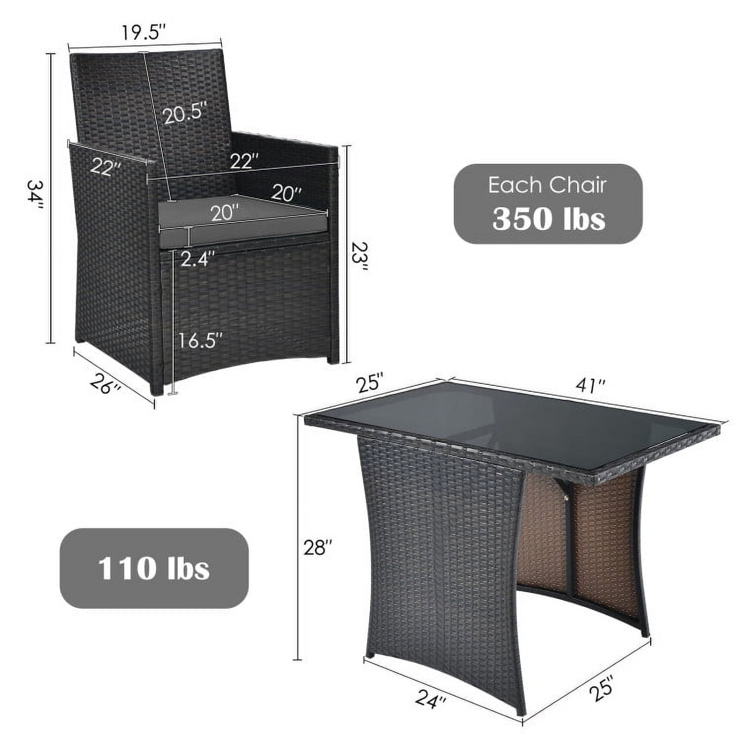 Aimee Lii 3 Pieces Wicker Patio Furniture Set with Cushion and Sofa Armrest, Small Patio Set, Gray Aimee Lii 3 Pieces Wicker Patio Furniture Set with Cushion and Sofa Armrest, Small Patio Set, Gray