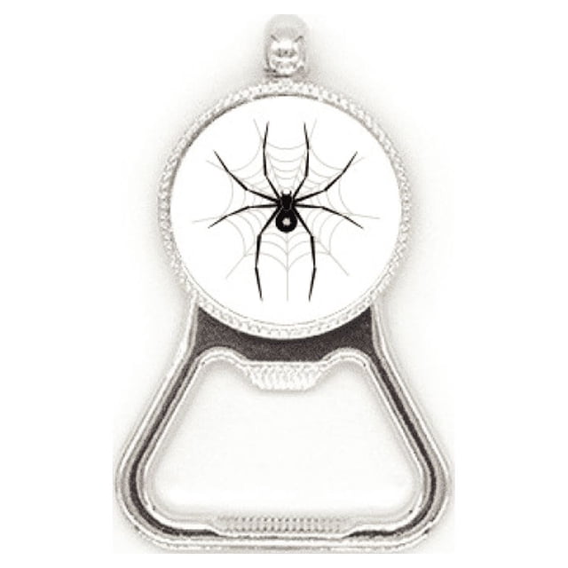 Illustration d'Insecte Araignée Motif Noir Ouvre-Bouteille de Bière en Métal Acier Inoxydable