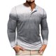 thumbnail image 2 of Blusas y camisas de manga larga con cuello redondo y degradado para hombre, blusas casuales con botones y cuello redondo, blusas de poliéster para hombre, 2 of 7