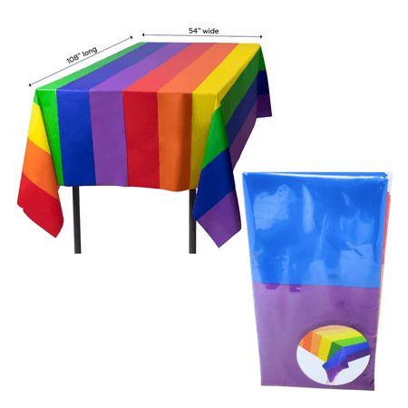 

Pride Party Decorations Rainbow Tablecloth 108x54 Inch Disposable Table Cloth Plastic Rectangle Table Covers Pride Stuff Gay Pride Month Accessories LGBTQ Theme Party Birthday Decor Supplies