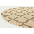 thumbnail image 3 of Unique Loom Raised Trellis Indoor/Outdoor Trellis Rug Beige/Brown 6' 1" Round Geometric Traditional Perfect For Patio Deck Garage Entryway, 3 of 7