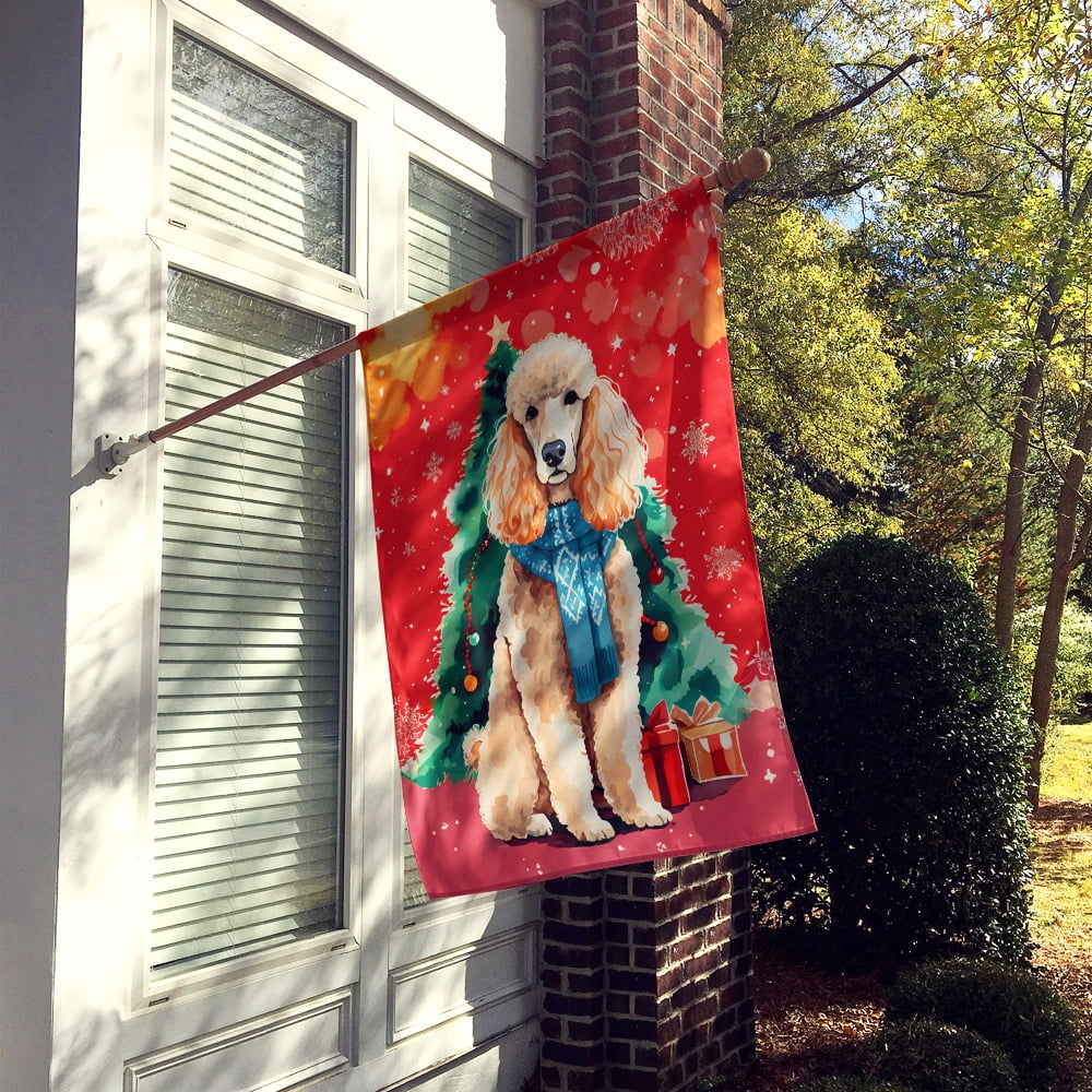 Caroline's Treasures DAC3565CHF Poodle Christmas House Flag Large Porch Sleeve Pole Decorative Outside Yard Banner Artwork Wall Hanging, Polyester, House Size, Multicolor