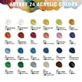 thumbnail image 2 of Vibrant Creations 24-Pack Acrylic Paint Set | 12ml / 0.4 fl oz Tubes | Rich Pigment Variety Pack for Artists, with Smooth Consistency for Canvas, Paper & Fabric, 2 of 4