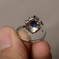 thumbnail image 3 of HeartsAndYou 1.5ct Natural Blue Sapphire Engagement Ring 14k SOLID White Gold Floral Women, 3 of 8