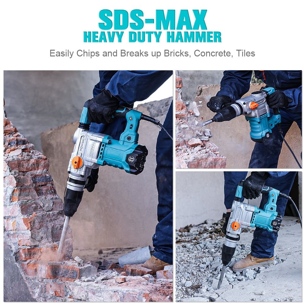 Berserker 1-9/16 in Sds-Max Rotary Hammer, 13 Amp Corded Electric, Vibration Control, Safety Clutch, Carrying Case with Bits Included