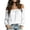 03# White, variant on Women's Chiffon Tops off Shoulder Blouse Flowy Long Puff Sleeves Ruffle Top Elegant Summer Boho Party A-Line Peasant Blouson S-2XL