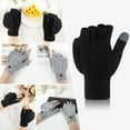thumbnail image 4 of Loritta 2 Pairs Winter Gloves Warm Knit Flip Mittens Fingerless Gloves for Women Gift, 4 of 6