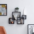 thumbnail image 2 of Estante de Pared Danya B con Cubos Intersectados Flotante Negro 45x10x65 cm, 2 of 5