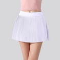 thumbnail image 2 of felwors Women's Pleated Active Skort with Built-in Shorts - High Waisted Tennis Skirt for Golf, Running, Workout (White, S), 2 of 7