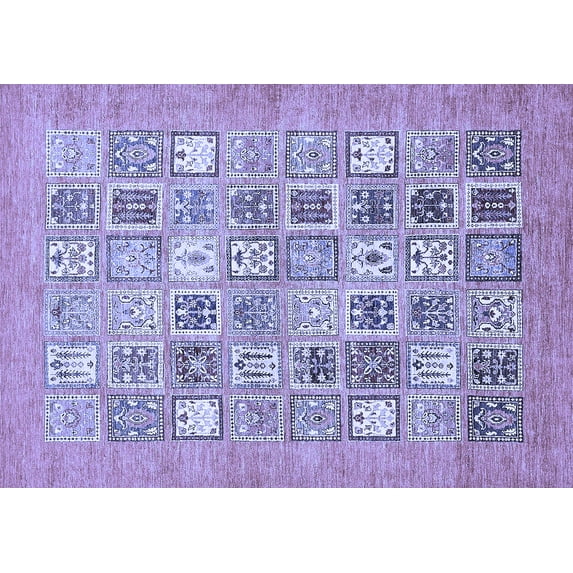 Ahgly Company Indoor Rectangle Abstract Blue Modern Area Rugs, 2' x 5'