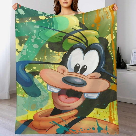 Goofy Cartoon Blanket, Soft Cozy Fluffy Plush Throw Blanket for Boys Girls Young Adults, Warm Flannel Blanket for Living Room Bedroom Couch Bed 30"x40"