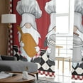 thumbnail image 4 of Red Chef Gourmet Sheer Curtains 72 Inches Long 2 Panels Set, Window Sheer Curtains for Living Room/Bedroom, Checkered Kitchen Cook Light Filtering Rod Pocket Curtain 52'' x 72'' x 2, 4 of 7