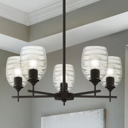 Luxury Contemporary Chandelier, Matte Black, UQL5515