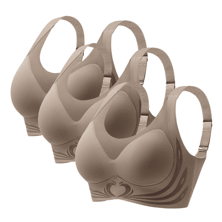 PRORMOOW Yoga Bras for Women  Women Sports Bra  Sleep Bras for Women  Bras for Women Everyday Bras Novelty Plus Size Push Up Full Coverage Seamless Steel Ring Sports Gathering Fixing Cup Bra  42