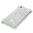 thumbnail image 4 of Funda para iPhone SE 2022/2020 con Brillo Líquido Flotante, Purpurina, Parachoques y Anillo Giratorio Soporte, 4 of 5