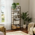 Bookshelf, bamboo bookshelf, 6-tier adjustable high bookshelf ...