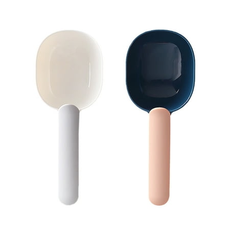 

2PCS Multi-function Rice Spoon Plastic Cereals Spoon Household Flour Ladle Portable Grain Shovel for Home (Random Color)