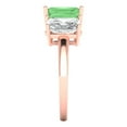 thumbnail image 3 of 4.0ct emerald cut green Zircon 18k rose gold 3 stone Bridal Wedding Engagement Promise Anniversary Ring for Women size 11, 3 of 7