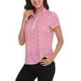 thumbnail image 5 of LRD Women's Short Sleeve Golf Polo Shirts UPF 30 Dot Floral / Pink S, 5 of 6