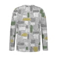 thumbnail image 4 of TQWQT Plus Size Tops for Women Dressy Fall V Neck Tshirts Color Block T-Shirt Long Sleeve Shirts Loose Casual Trendy Tunics Green L, 4 of 5