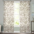 thumbnail image 2 of Farmhouse Khaki Sheer Curtains 84 Inches Long 2 Panels Set, Window Sheer Curtains for Living Room/Bedroom, Vintage Flower Leaf Botanical Plant Light Filtering Rod Pocket Curtain 52'' x 84'' x 2, 2 of 7