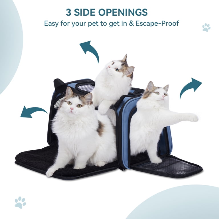 PETSFIT 17in Cat Carrier, Pet Carrier Airline Approved, Soft