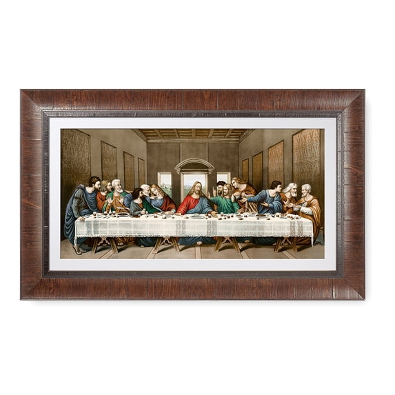 DecorArts -The Last Supper, Leonardo da Vinci Classic Art Reproductions. Giclee Print& Museum Quality Framed Art for Wall Decor. 30x16", Framed size: 36x22"