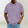 thumbnail image 5 of Klisyaur Mens Striped Blouses Short Sleeve Summer Ligthweight Casual Clothes Button Collared Tee Classic Tops, 5 of 5