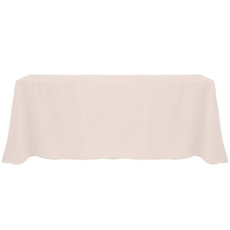 

Ultimate Textile (2 Pack) 108 x 132-Inch Rectangular Polyester Linen Tablecloth with Rounded Corners - for Wedding Restaurant or Banquet use Ice Peach