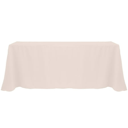 

Ultimate Textile (2 Pack) 108 x 132-Inch Rectangular Polyester Linen Tablecloth with Rounded Corners - for Wedding Restaurant or Banquet use Ice Peach