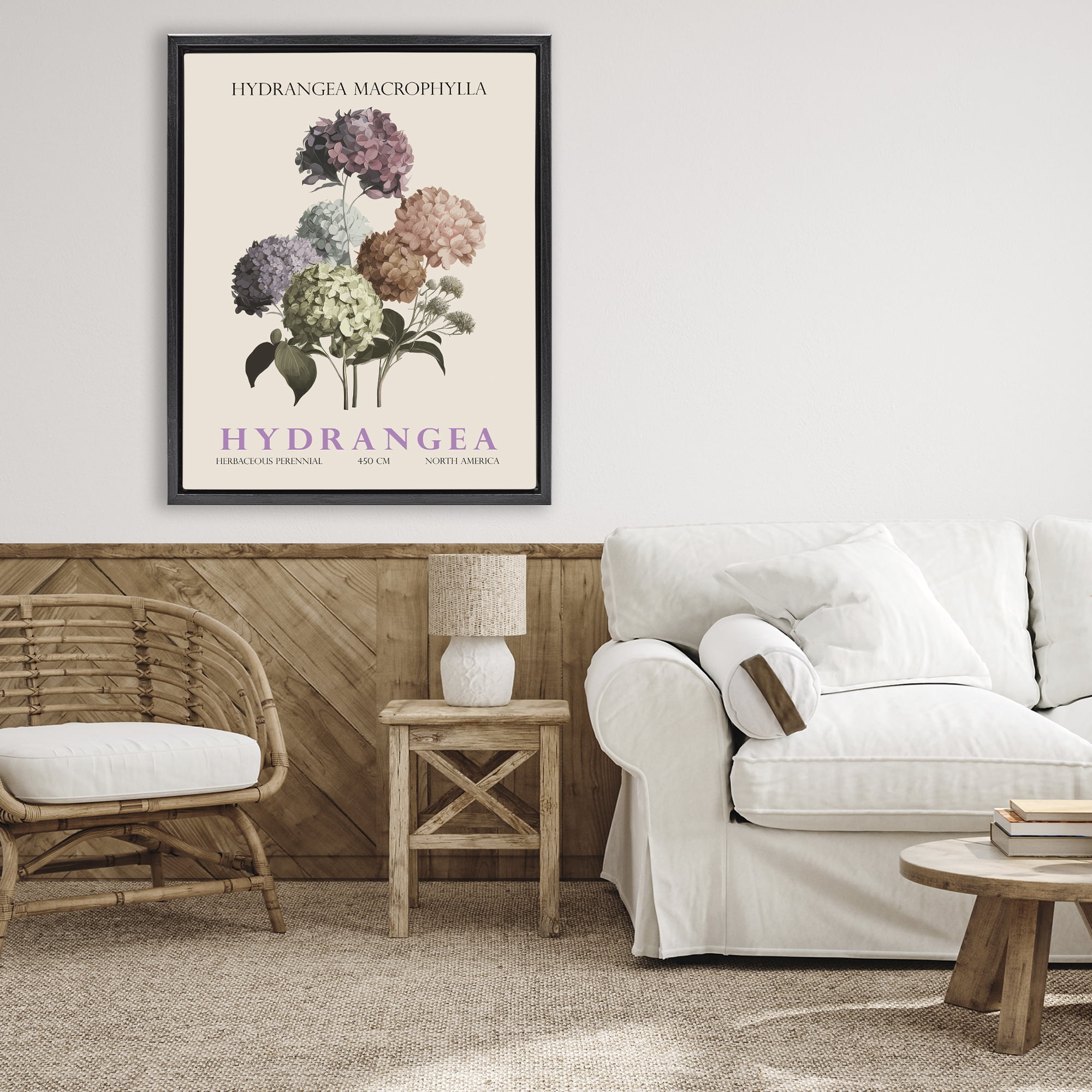 Stupell Industries Nature Hydrangea Bundle Black Framed Floater Canvas Wall Art, design by Christopher Giampietro