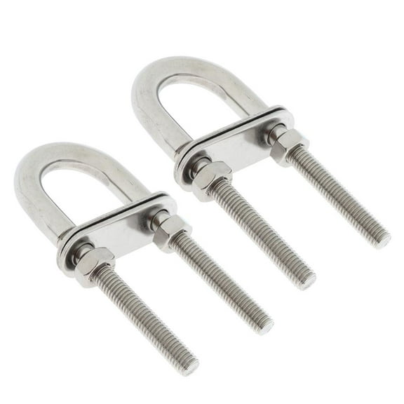 2 Pieces 304 Stainle Steel Boat Bow / Stern Eye, U-, Marine Rigging M8*100