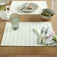 thumbnail image 4 of Martha Stewart Daisy Stripe Fabric Placemat Set 4-Pack, Grey/Yellow, 13"x17.5", 4 of 8