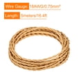 thumbnail image 2 of Unique Bargains Twisted Cloth Covered Wire 2 Core 18AWG 5m/16.4ft,Electrical Cable,Flaxen, 2 of 5