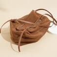 thumbnail image 7 of Suede Cow Leather Hobo Bag, Soft Slouch Shoulder Handbag, 13.78x5.91x7.87inch, 7 of 7